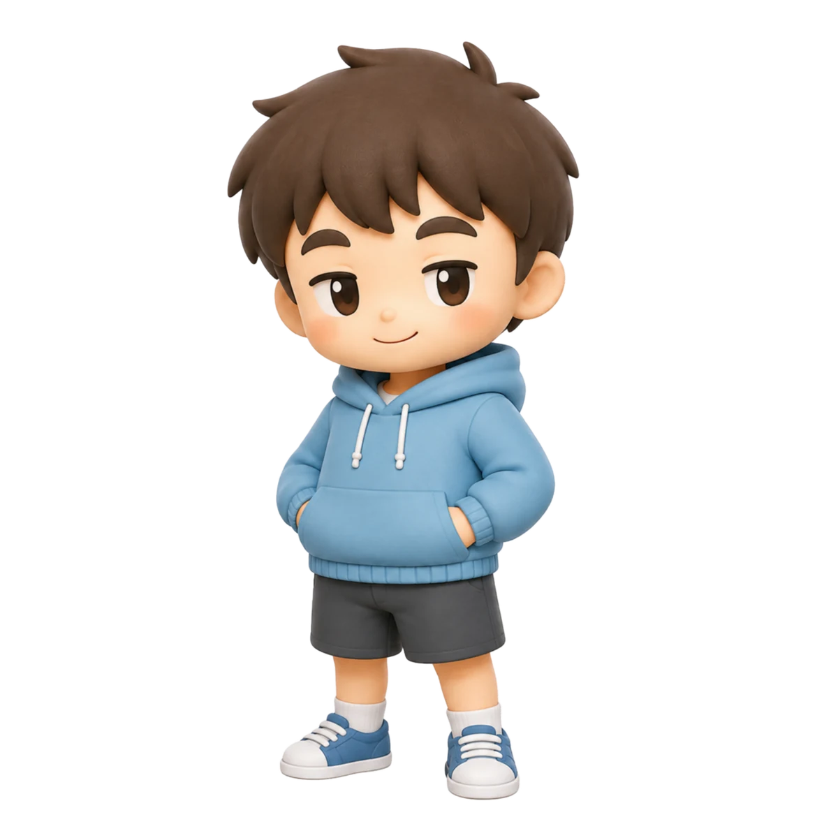 Arthur, karakter Ako dengan hoodie biru
